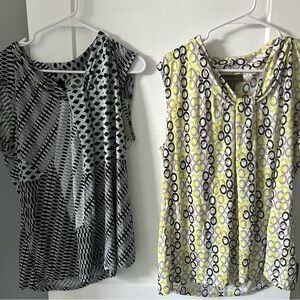 Dana Buchman Black and Yellow Patterned XL Blouse Bundle